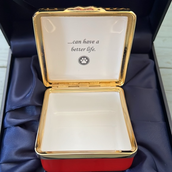 Halcyon Days I Work Hard So My Dogs Enamel Box - Picture 8 of 15